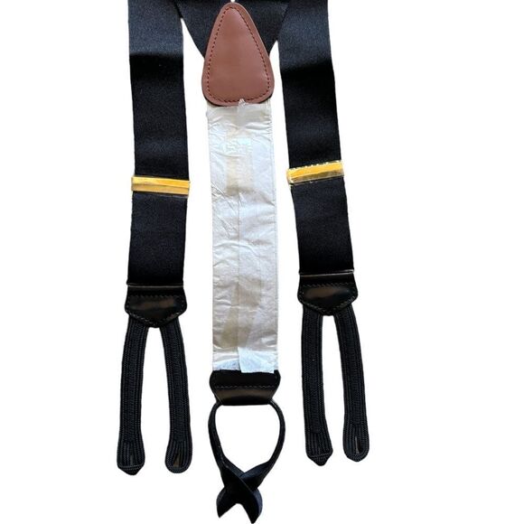 New Jos A. Bank Braces Suspenders Solid Black - Picture 4 of 6